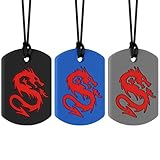 Chew Necklaces for Sensory Kids, Oral Sensory Chewy Toys for Chewers with ADHD, SPD, Autism, Silicone Chewing Necklace (3Packs)
