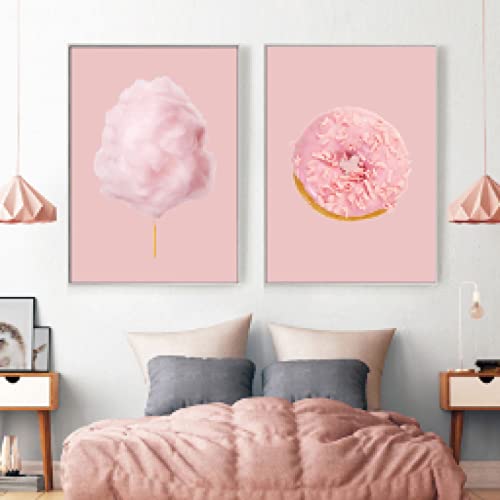 Décoration de grand mur vide grâce à un diptyque de toile moderne rose
