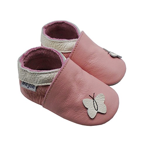 image for Mejale Baby Shoes Soft Sole Leather Crawling Moccasins Cartoon Butterf