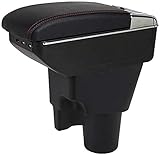 Caja del apoyabrazos Consolas giratorias Almacenamiento con portavasos Cenicero para Kia Picanto 2006 2007 2008 2009 2010 2011 2012 2013 2014 2015 2016 2017 2018 2019 Consola central de la caja del apoyabrazos del automóvil ， Verifique cuidadosamente el modelo del vehículo y el patrón del portavasos central antes de comprar .