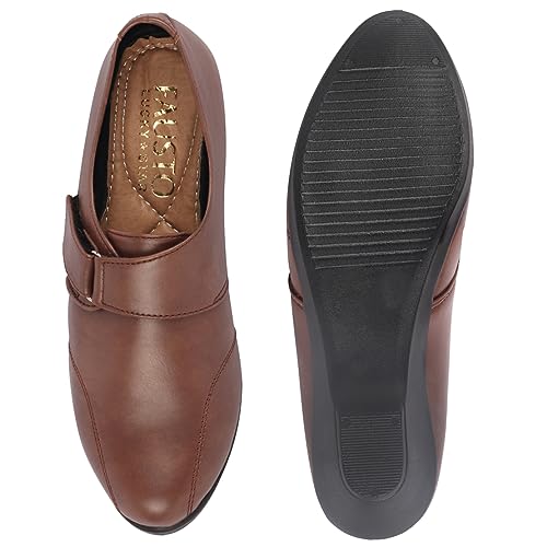 Image of FAUSTO Women's Outdoor Fashion Hook and Loop Platform Heel Wedges