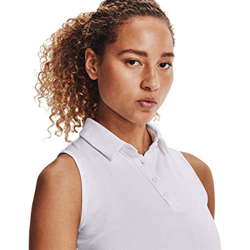 Under Armour Women's Zinger Sleeveless Golf Polo , White (101)/White , Medium #TOP5