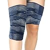 2 Pcs Hamstring & Thigh Compression Wraps, Adjustable Thigh Support for Men and Women, Versatile Compression Bandage Sleeve for Legs, Shin Splint Guard for Football, Tennis, VolleyballBlue