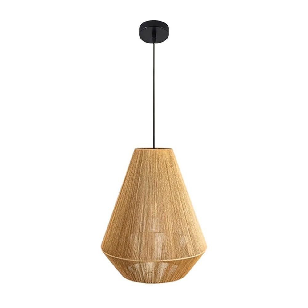 TONFON Simple Aisle Hanging Lamp Woven Rattan Shade Chandelier