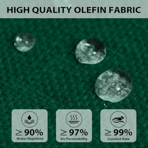 Quilted Olefin Chaise Cushion Set of 2, Water Resistant Dark Green 80x26 by Sundale Outdoor - Used condition - Image 2