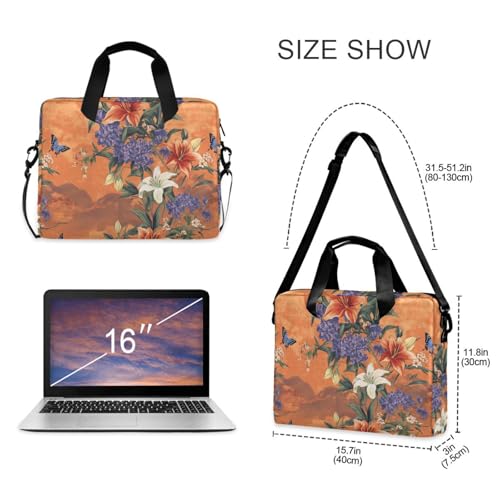 Maletín portátil para laptop 15.6" con diseño flores miniatura 5