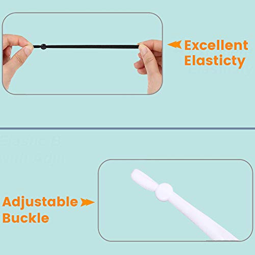 110Pcs Elastic Bands With Adjustable Buckle, Elastic For Masks, 1/4 Inch Elastic For Sewing, High Stretch Elastic String Bands, Thread Rope For Diy Mask Lanyard, Clothes Garment Sewing Making Supplies #TOP2