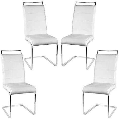Juego de 4 sillas YJIIJY Köln Cantilever con patas cromadas Cover