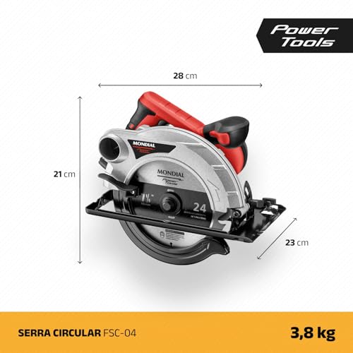 Serra Circular, Mondial, Vermelho, 1500W, 110V - FSC-04