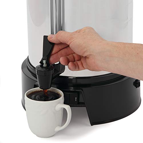 West Bend Commercial Coffee Urn Highly-Polished Aluminum Features Automatic Temperature Control Large Capacity with Quick Brewing Smooth Prep and Easy Clean Up NSF Approved, 55-Cup, Silver by West Bend - Image 4