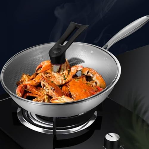 Wok con fondo plano para cocina tradicional china miniatura 3