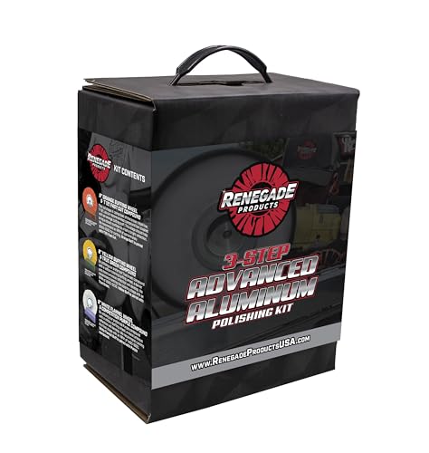 Renegade Products 3-Step Aluminum Polishing Kit Airway Buffing Wheels Compound Bars & Safety Flanges Mirror Finish Kit for Wheels Tanks & Trim Big Rigs 18 Wheelers