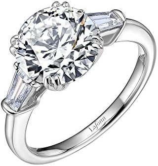 Lafonn Classic Sterling Silver Platinum Plated Lassire Simulated Diamond Ring (4.51 CTTW)