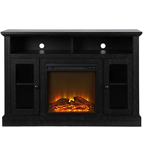 Ameriwood Home Chicago Fireplace Tv Stand For Tvs Up To 50", Black #TOP1