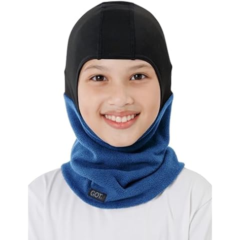 GOT Sports Kids Balaclava Ski Mask - Winter Fleece Neck Warmer & Helmet Liner Hood for Boys Girls (Navy, 7-12) Cover