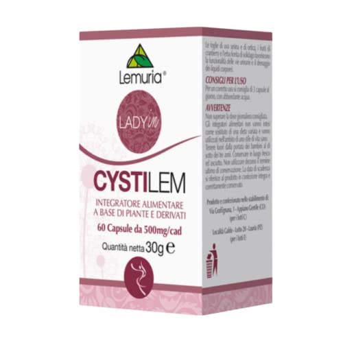 Lemuria - Cystilem - Integratore Alimentare - Favorisce la Funzionalità delle Vie Urinarie e il Drenaggio dei Liquidi - 60 Capsule - Made in Italy