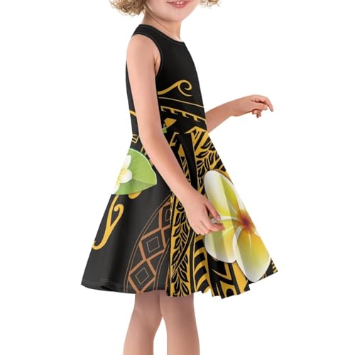 Beach Midi Dresses Polynesian Puletasi Samoa Girls Dress A-Line Swing Twirl School Dress Wedding Birthday Dress3