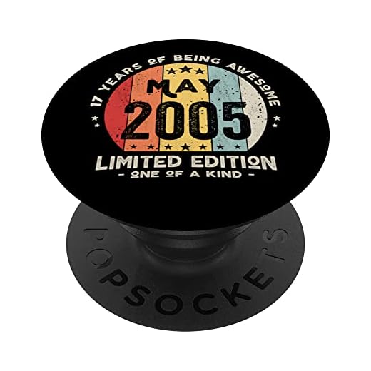 Regalo 17 años Cumpleaños Chico Chica - Mayo 2005 PopSockets PopGrip Intercambiable