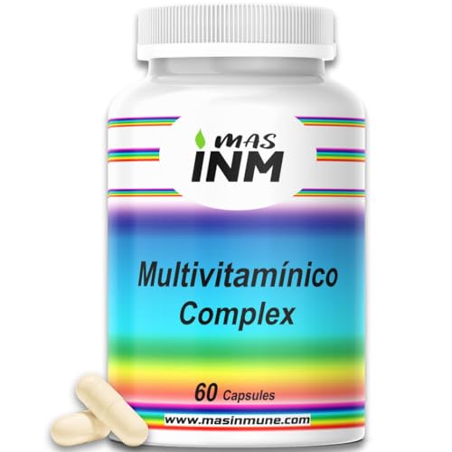 Multivitamínico Complex 60 Cápsulas – 12 Vitaminas y 10 Minerales con Alta Dosis de Vitamina C, B12 y Zinc – Energía y Sistema Inmune – Vitaminas para el cansancio - Para Hombre y Mujer – Masinmune