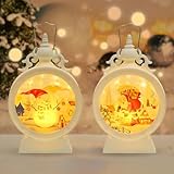 Lanterne di Natale a LED: Le lanterne di Natale sono dotate di ganci per appenderle e trasportarle facilmente e possono anche essere posizionate senza problemi sui tavoli. Come decorazione natalizia o come decorazione natalizia per esterni, i bambini possono portarle facilmente con sé e regalare tanto divertimento la sera