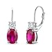Produktbild MIORE Schmuck, Ohrhänger Damen, Ohrringe Silber 925, Damenohrringe mit Rubin und Zirkonia, Ohrringe rot, Creolen Silber 925, Ohrschmuck