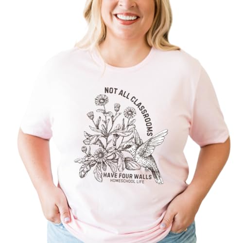 Not All Classrooms Have Four Walls, Homeschool Mom Shirt, for Homeschool Moms, Classical Homeschool Mama Shirt Plus Size, Homemaker Christian Homeschool Shirt for Women. Multicolor