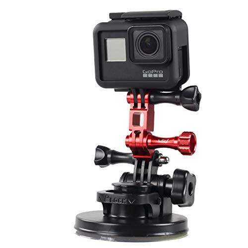 Image of HSU Aluminum Alloy Metal Adjust Arm Straight Joints Mount, Same Direction Straight Joints Mount for Go Pro Hero 11 /10 /9 /8 /7 /6 /5 Black,Session 5 /4,Hero 3+,DJI Osmo Action Action Camera and More(Red)