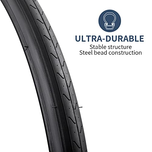 2 Pack 700C Road Bike Tires 700 X 25C (25-622) Compatible With 700X25C Bike Tires -Black #TOP2