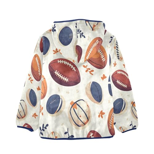 American Football Baseball Pattern Toddler Fleece Jacket Girl Boys Hooded Fleece Jacket Coat2