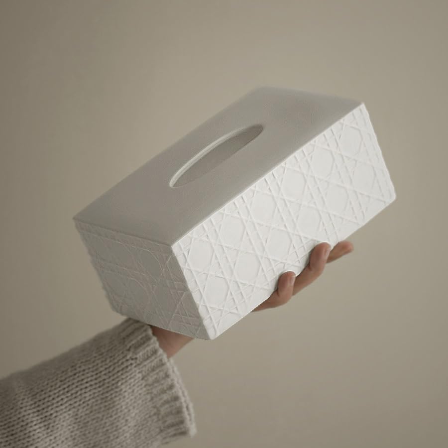 Pudełko na chusteczki w kratkę ręcznie robione ceramiczne pudełko na chusteczki, dom salon pudełko na chusteczki ozdoby na biurko pudełko na serwetki uchwyty na chusteczki dekoracyjne