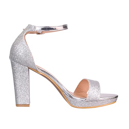 Damen Pumps Strass High Heels Chunkyrayan – Bild 3