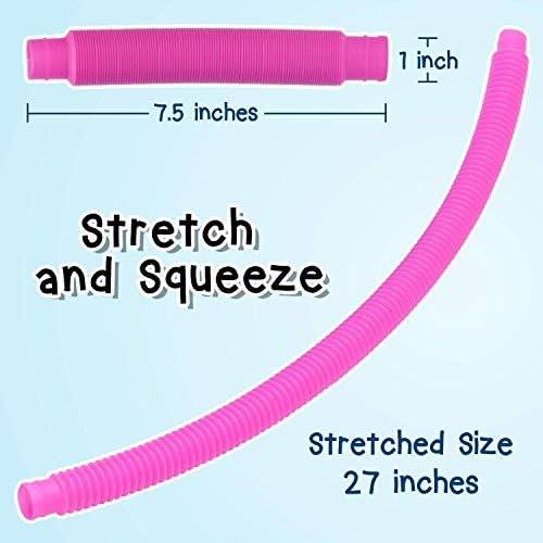 OleOletOy Sensory Stretch Tubes Colorful Party Favor Pop Tubes Fidget Toy with Funny Pop Sound, Creative Educational Pipe for 3 years old and above, Easter Gift for Kids Easter Basket Decorations