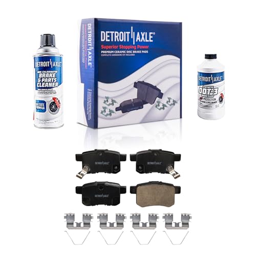 Image of Detroit Axle - Rear Brake Pads for 2011-2017 Honda Accord 2011-2014 Acura TSX, Ceramic Brake Pads w /Hardware 2012 2013 Replacement