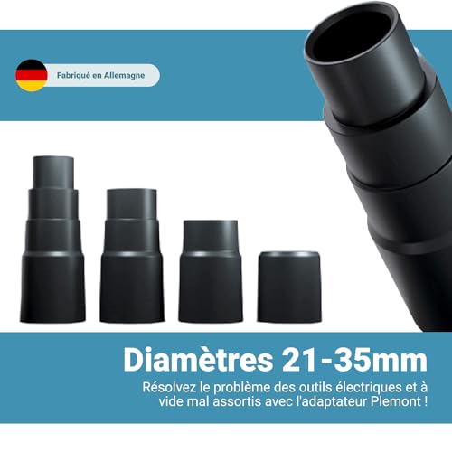 Plemont Vacuum Cleaner Adapter for Standard Workshop Vacuum Cleaners | Made in Germany| Universal Hose Adapter for Reduction, for Grinder, Jigsaw, Circular Saw, Random Orbit Sander. Reducer (2pcs) - Image 3