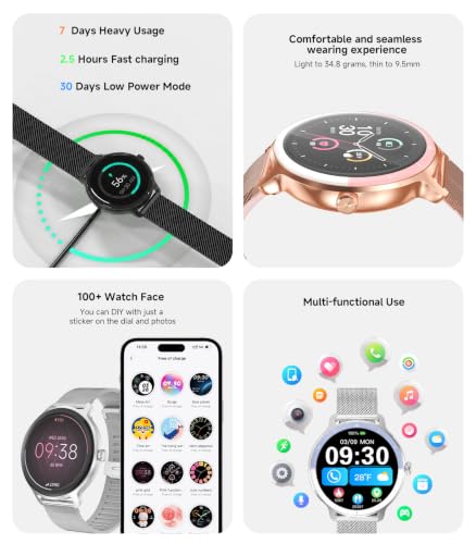 PROTKPETS Smartwatch für Damen,Antwort/Anruf,1,27''Ultra-klarer Bildschirm – Ansicht 5