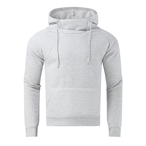 Mens Turtleneck Hoodies Oversized Long Sleeve Hooded Sweatshirts Fall Winter Fleece Warm Casual Hoodie with Pocket3