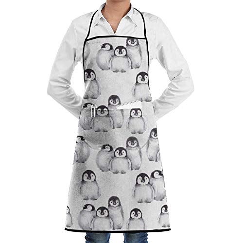 Preisvergleich Produktbild MEnjoy Niedliche Baby Pinguine Winter Tiere Grill Schürzen Küchenchef Lätzchen 100% Polyesterfaser
