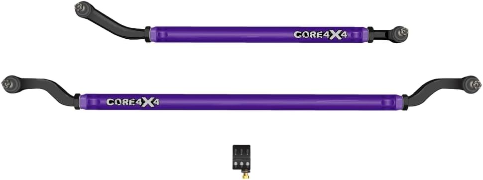 CORE 4X4-2pc Heavy-Duty Tie Rod, Drag Link Steering Kit - Compatible with Jeep Wrangler JK/JKU 07-18 (Purple)