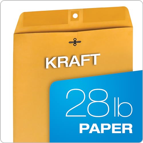 Envelopes de fecho de parque de qualidade, kraft marrom, 10 x 15 polegadas, caixa de 100 (37898)