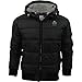 Price comparison product image 2k17Oct Mens Crosshatch Quilted Padded Hood Jacket Fleece Lined Winter Coat- Zip Pockets[Black,XL]