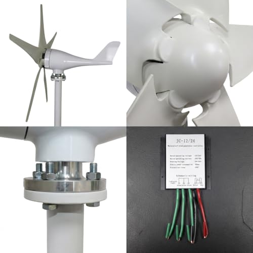 Generador Eólico 1200W, Kit Turbina de Viento 12V/24V con Controlador de Carga, Velocidad de Inicio 2.5m/s, Salida DC27–54V miniatura 7