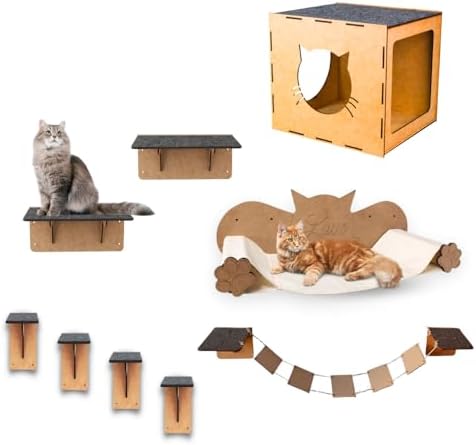 BOXFAN Kit Playground para Gatos com 9 Peças Brinquedo de Gato Po...