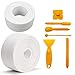 Autoadhesivas Cinta de Sellado, KECRULV 2 Rollos PVC Cinta Selladora con 6 Raspadores de Silicona, Impermeable Resistente al Agua y Prueba de Moho para Esquina de la Pared Baño Cocina, 3,2 m x 3,8 cm