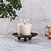 Rustic Black Iron Plate Candle Holder,Decorative Iron Pillar Candle Holder, Set of 3,Pedestal Candle Stand for LED & Wax Candles,Spa, Weddings