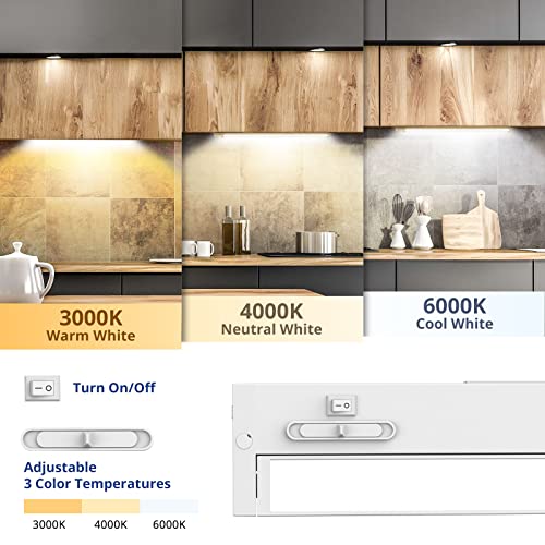 Goover Under Cabinet Light 24 Inch,Selectable Color 3000K/4000K/6000K,Dimmable Multi-Angle Lighting,Hardwired Or Plugged-In Installation, Linkable Cabinet Lights, Etl Listed #TOP1