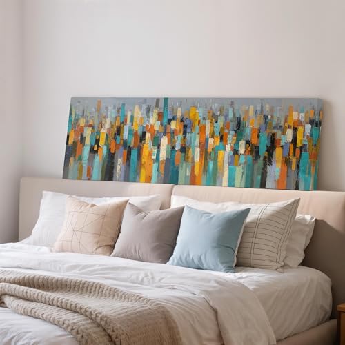 Toile graffiti abstraite decoration murale grand format pour agrandir visuellement le salon