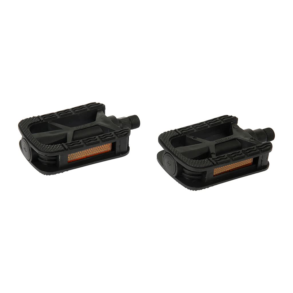 Lot De 2 Pédales De Vélo En Plastique Anti-Dérapantes – Pas De Vis 15 Mm – Compatibles Avec Tous Les Vélos (VTT, VTC, Route)