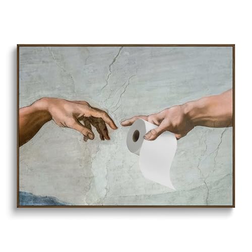 GLOBEFLY Framed Funny Bathroom Wall Art,Vintage Eclectic Restroom Sign Wall