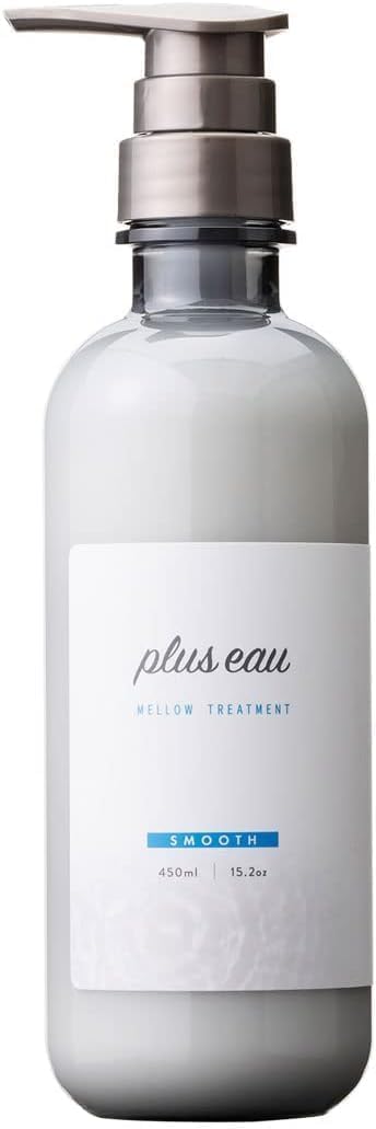 Plus eau Mellow Hair Treatment Conditioner - Moisturizing & Smoothing Care, White Floral & Pear Scent, 15.2 fl oz (450ml) Pump Bottle, Made in Japan