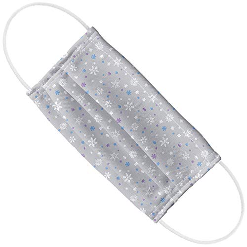 Winter Snowflakes Blue Purple Gray 1-Ply Reusable Face Mask Covering with Adjustable Nose Wire, Unisex